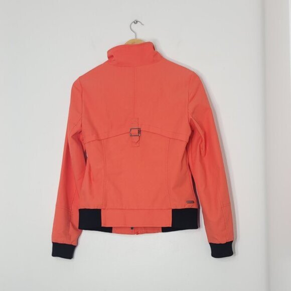 Schwiing Red Orange  Black Cotton Blend Snap  Zip Up Utility Jacket Size XS - Picture 3 of 14